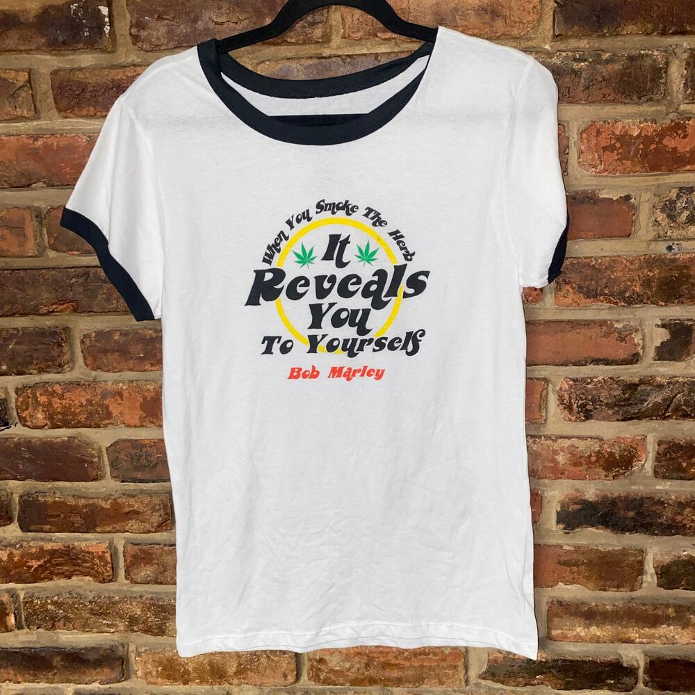 Zion Rootswear Bob Marley Herb Pot Leaf T-Shirt Women's Size XL